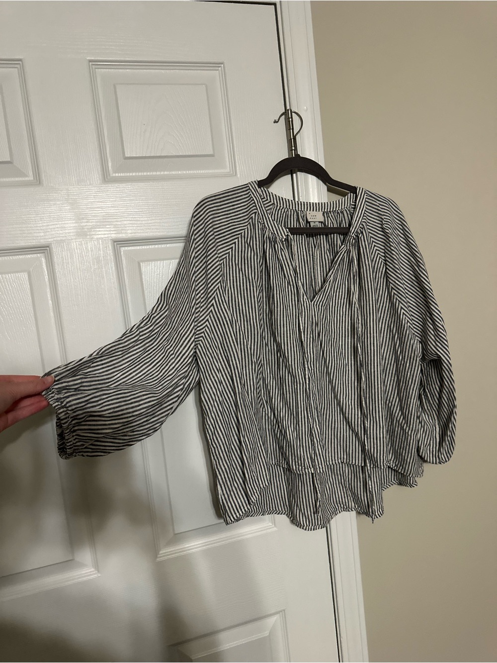 A New Day Striped Peasant Blouse - Picture 7 of 7